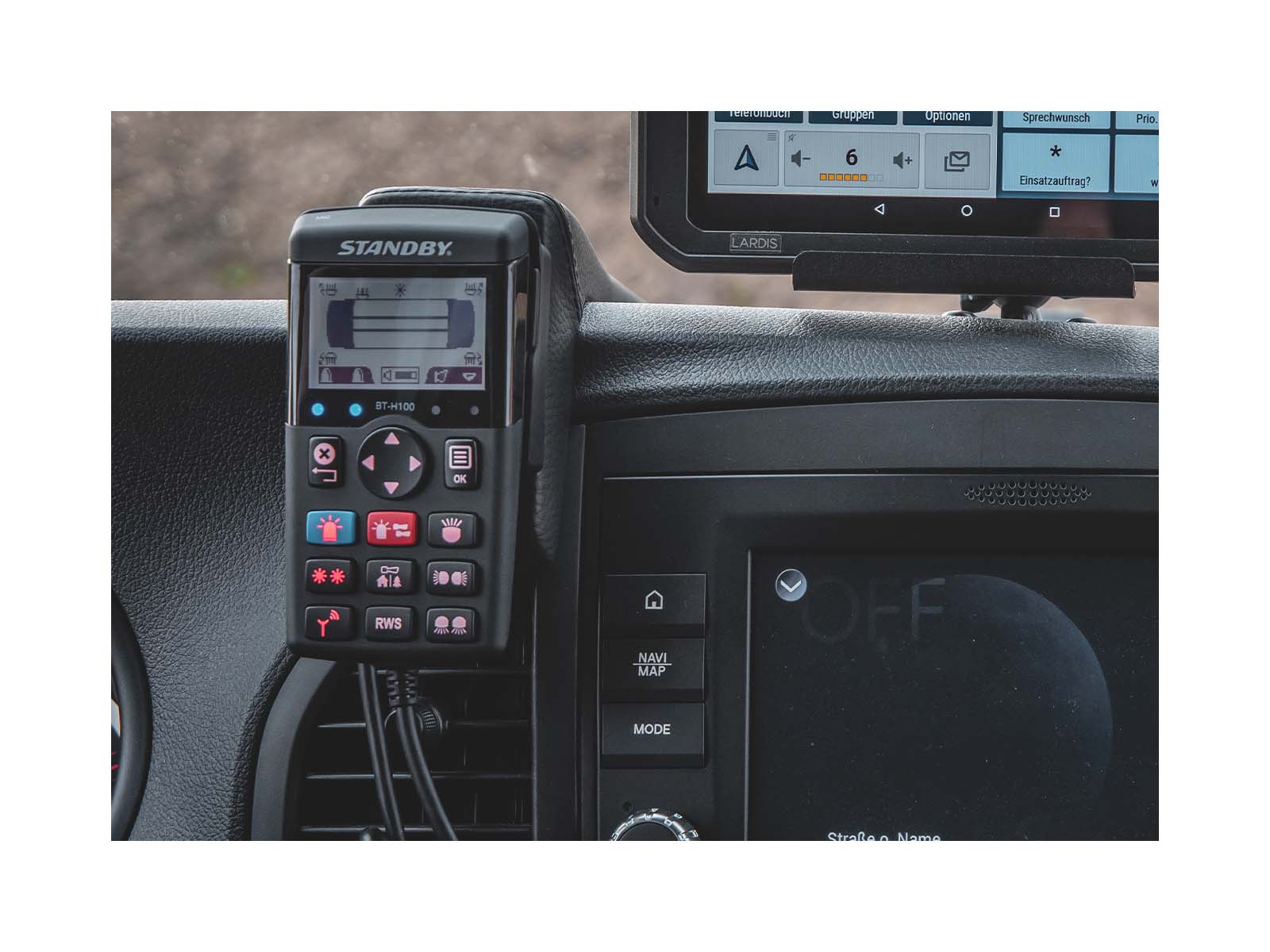 BT-H 100 Handset In Situ On Vehicle Dash
