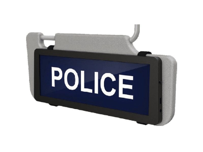 Backlit Sun Visor with LED Police