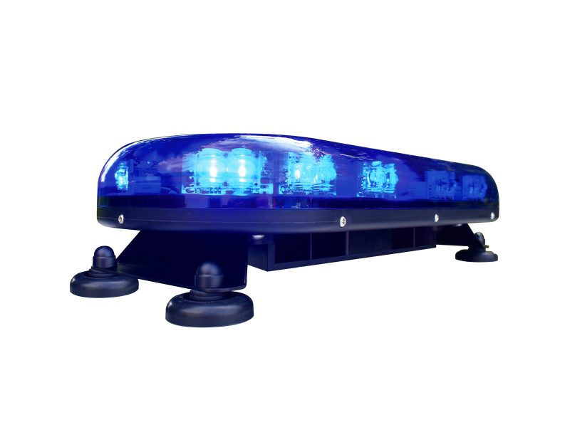 Trail Blazer 2 LED Mini Lightbar with Digital Siren Blue Lit Angle