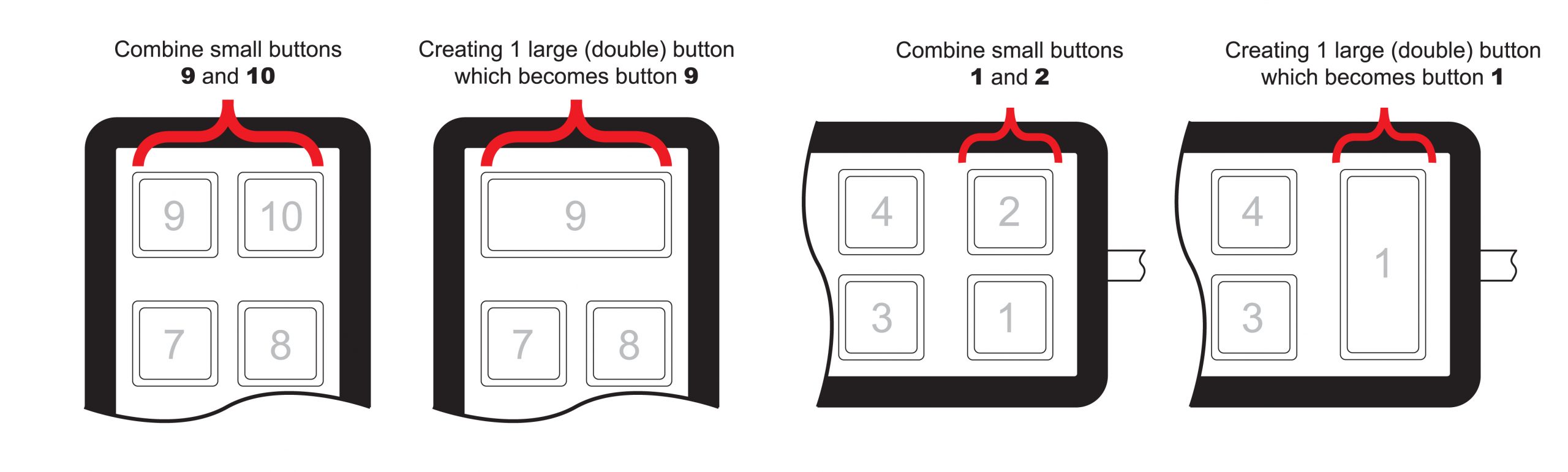 UNI-MID-XXX MCS-T10 Midi Handset Combining Buttons