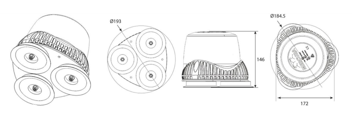 Schema gyroled M130 fixation magnétique