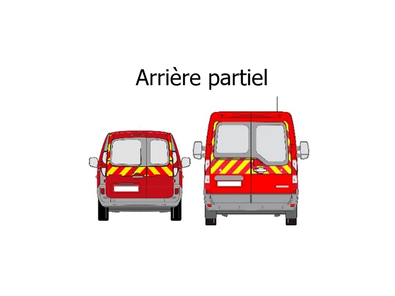 Kit prédécoupés rouge jaune arrière partiel