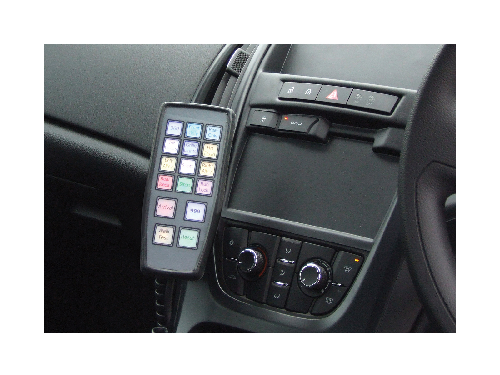 MCS-T17 Universal Handset Plus Mounted on Dash 1