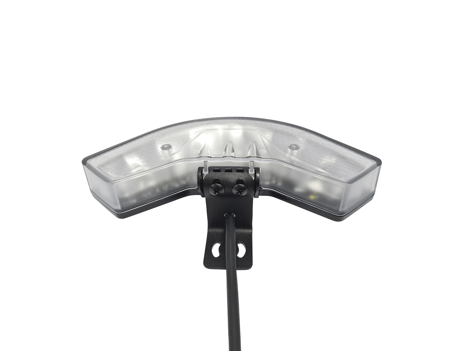 Clear Lens OV9 Corner LED Module Unlit with Cable Reverse View