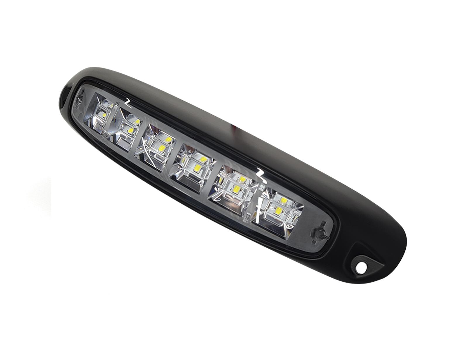 SL209 6 LED Curved Scene Lamp Black Housing Unlit Angle View