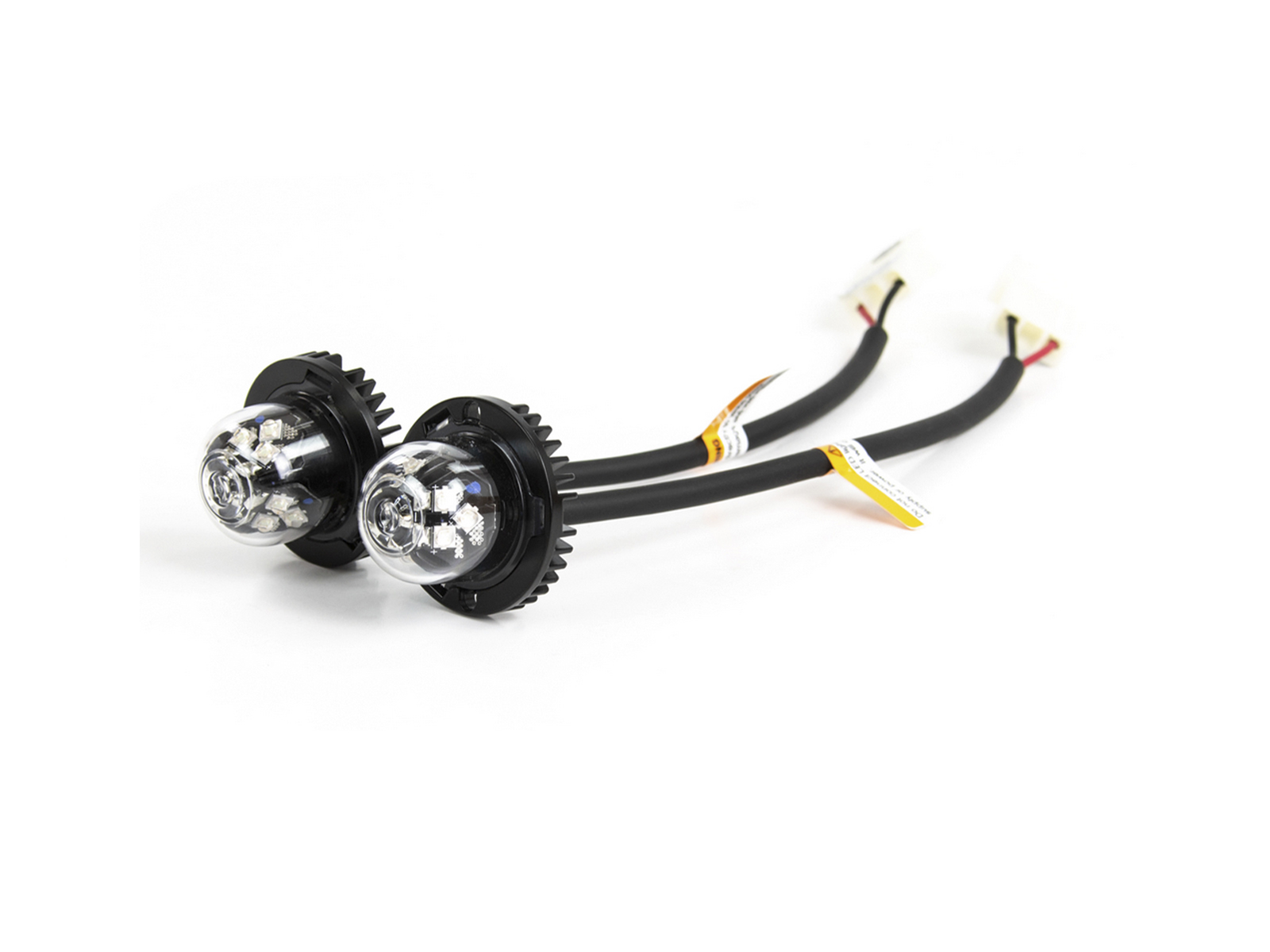 Covert LED Modules T.R.I. 360º - Pair (HAL09) Angle View with Cables Unlit