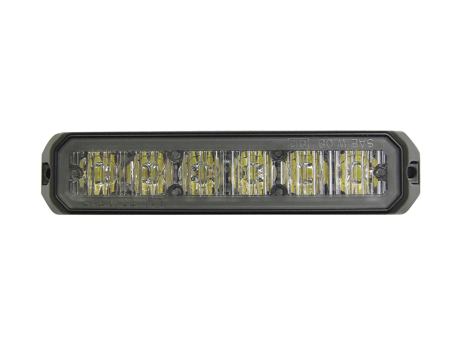 Mini Stealth - 6-way Horizontal Surface Mount LED Modules Front View Unlit